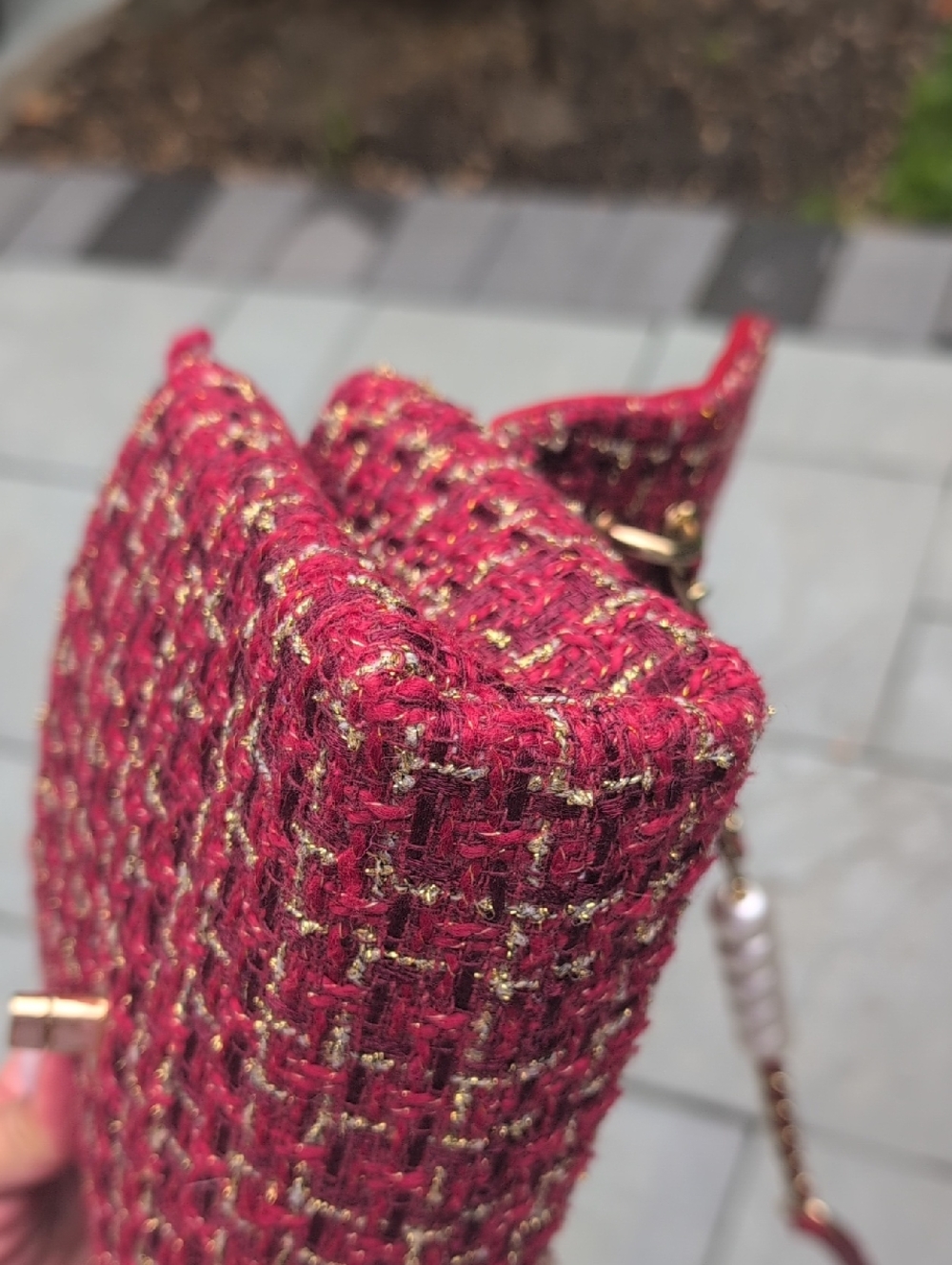 Badgley Mischka Woven Tweed Bag - Picture 8 of 9